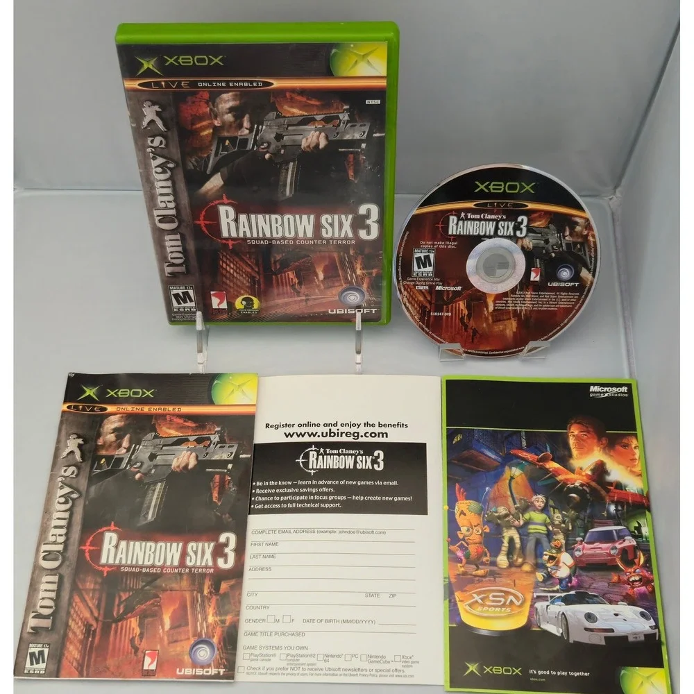 Tom Clancy's Rainbow Six 3 - Microsoft Xbox - Complete CIB‎ W/ Reg Card - Tested